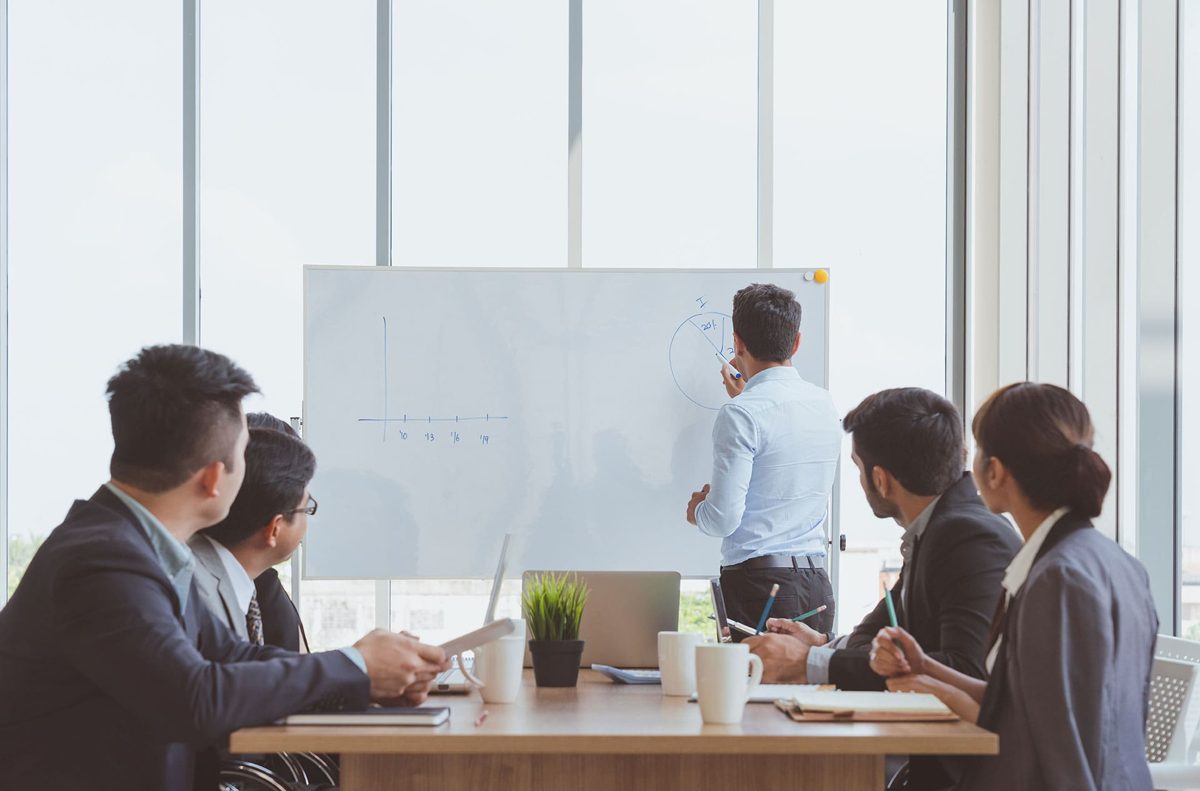 Business team attending a professional training session Business team attending a professional training session