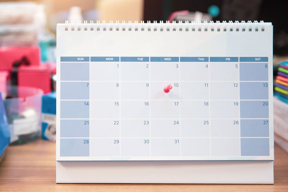 Desk calendar used to schedule a software demonstration Desk calendar used to schedule a software demonstration